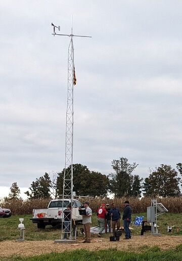 The first Maryland Mesonet tower, in Howard County